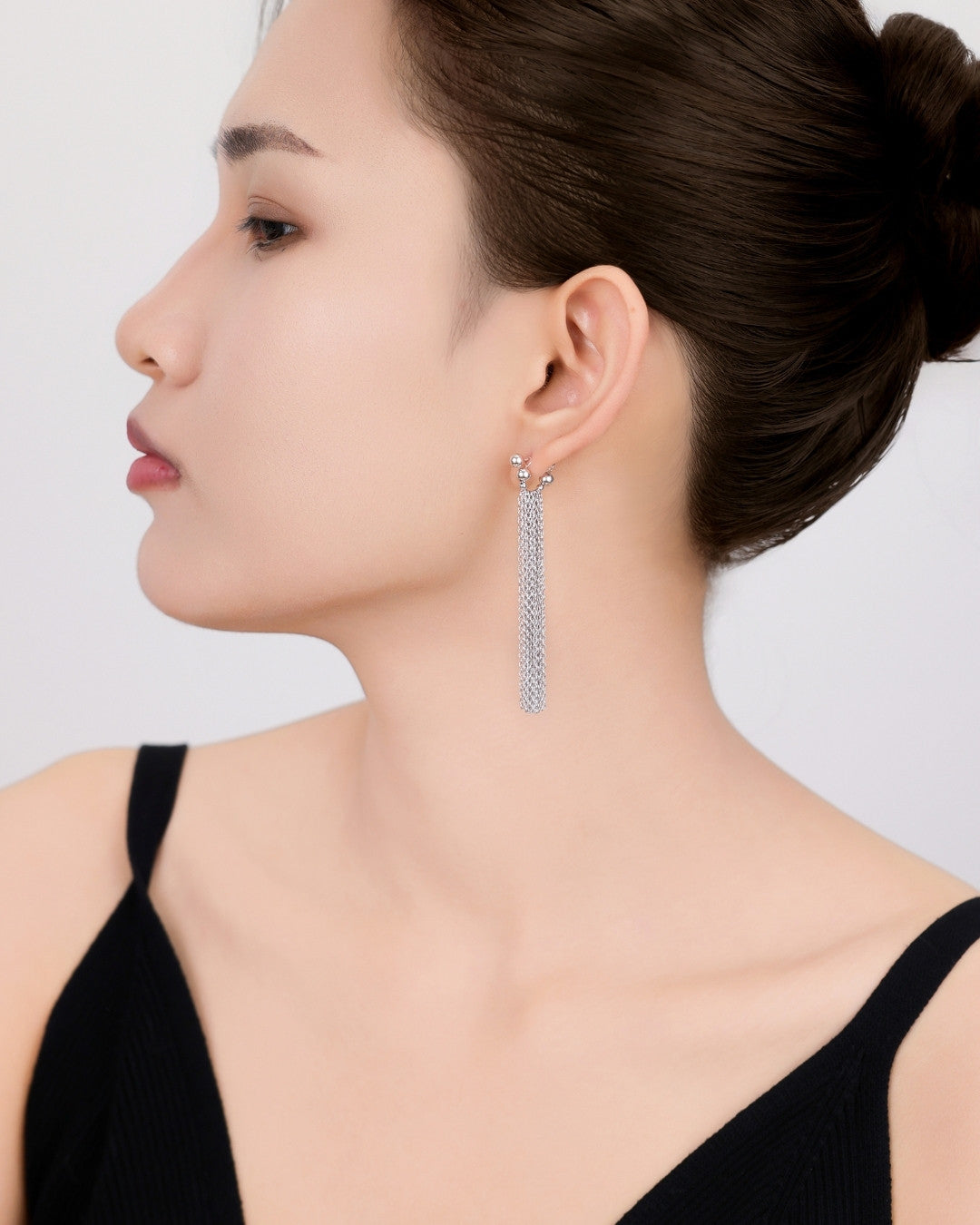 Silver Silver Cascade Tassel Earrings