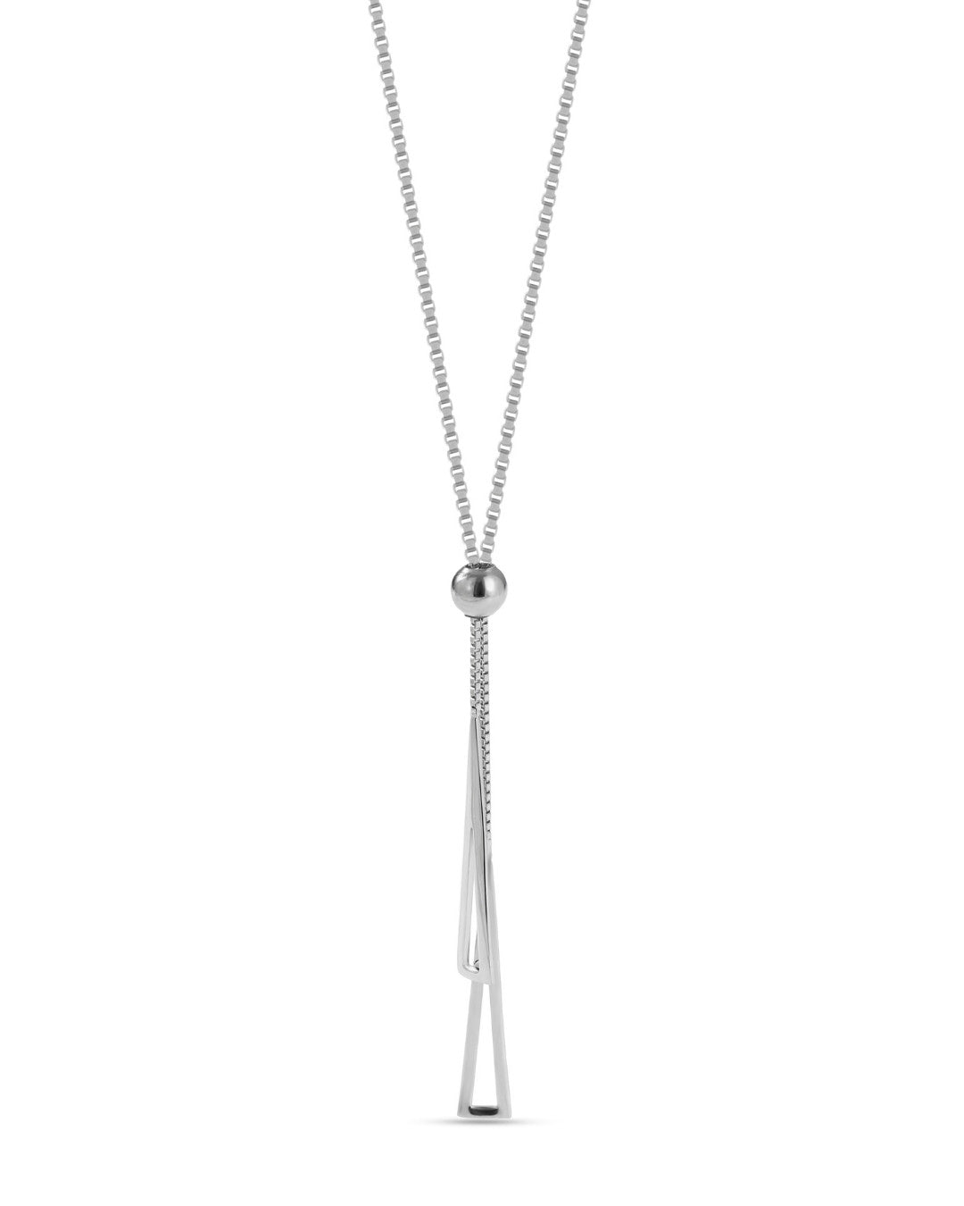 Silver Sleek Harmony Y Pendant Necklace