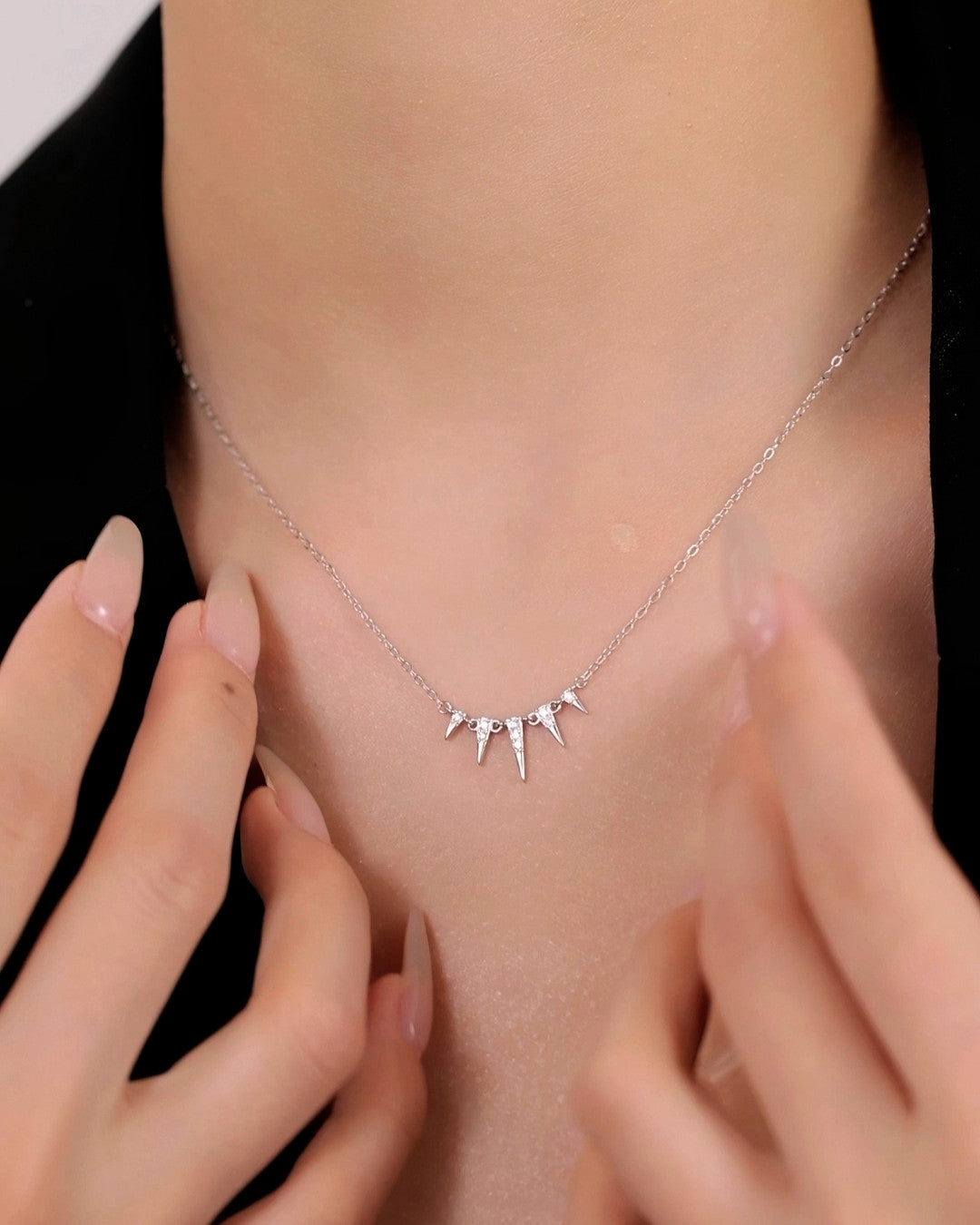 Silver Spiked Radiance Pendant Necklace