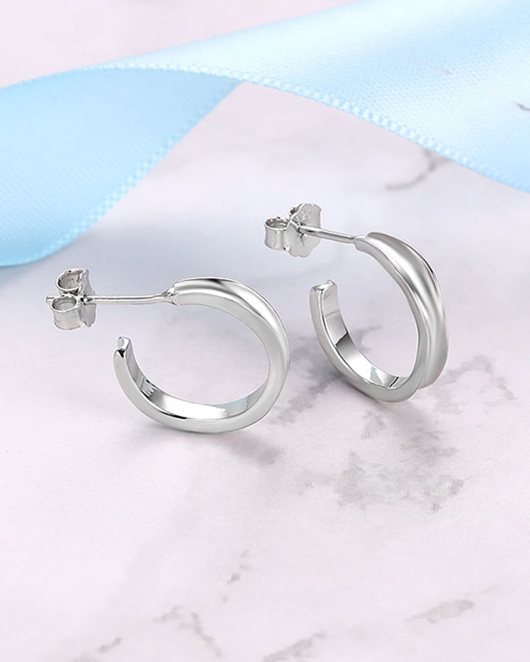 Silver Timeless Elegance Hoop Earrings