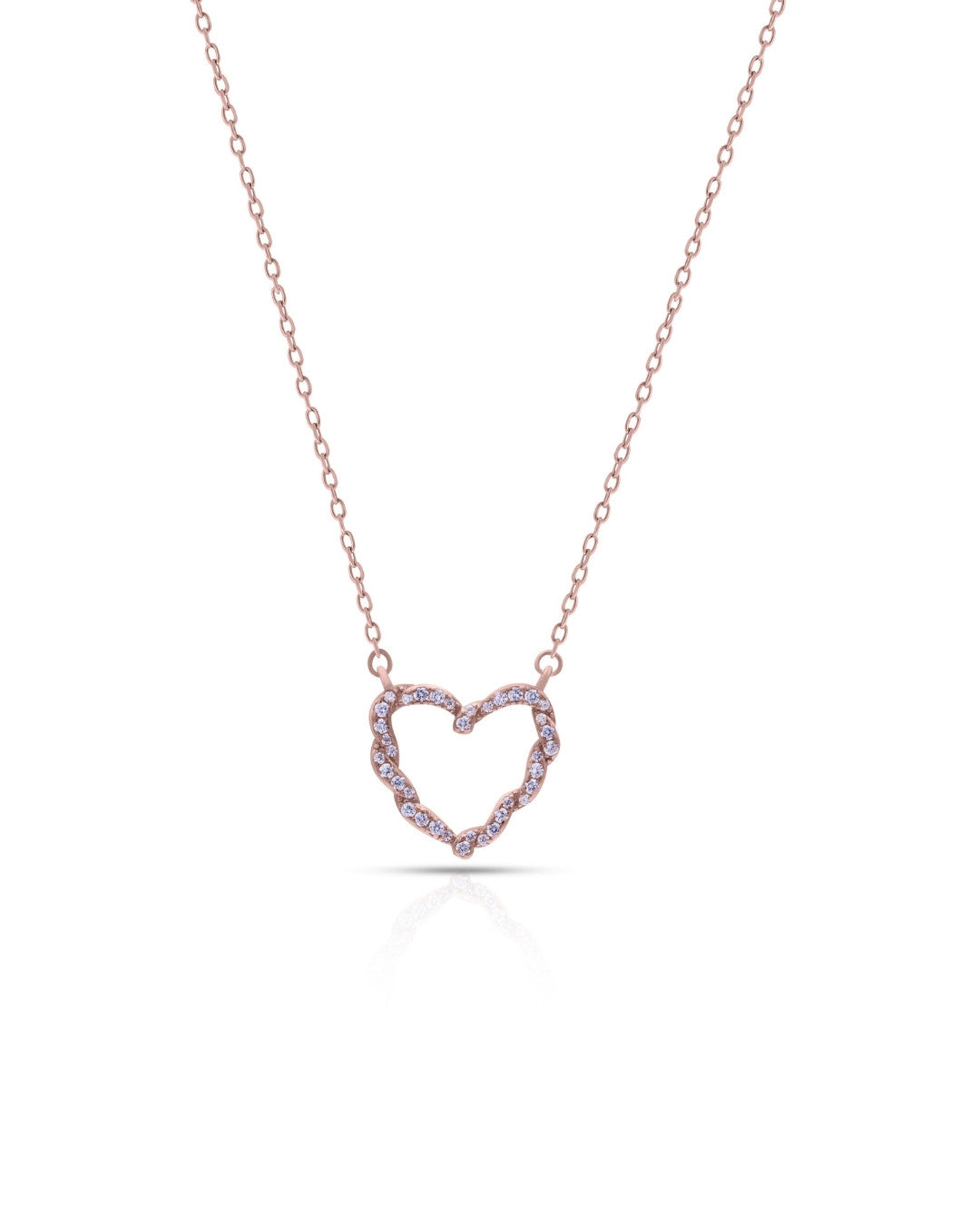 Silver Whimsical Love Heart Pendant Necklace