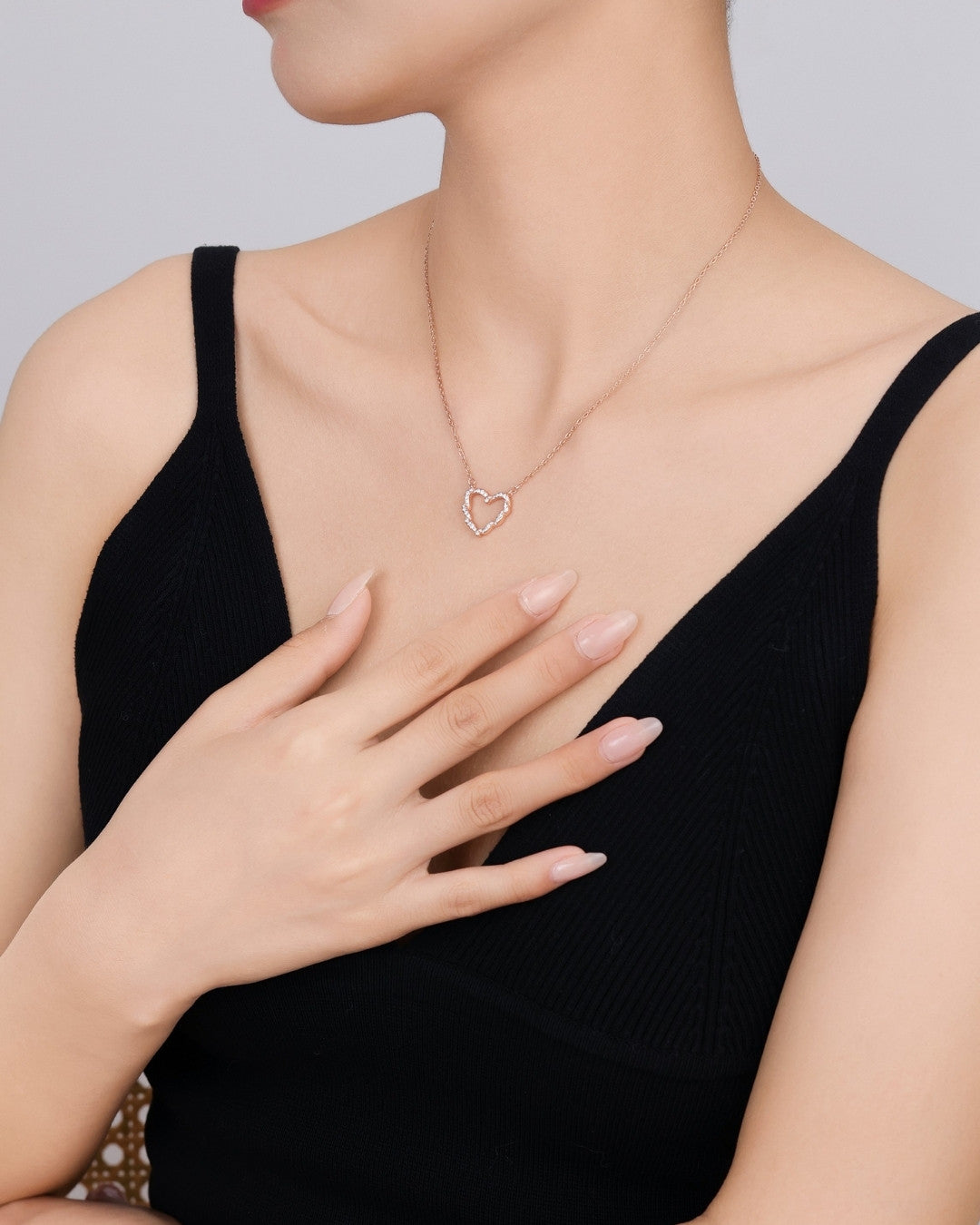 Silver Whimsical Love Heart Pendant Necklace