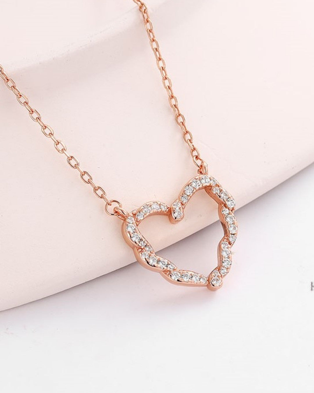 Silver Whimsical Love Heart Pendant Necklace