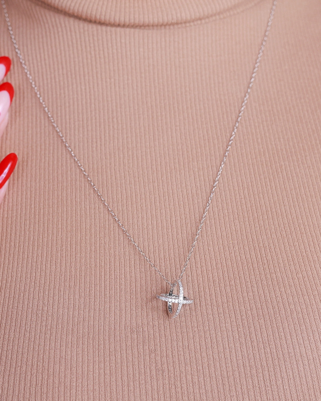 Silver Celestial Orbit Pendant Necklace