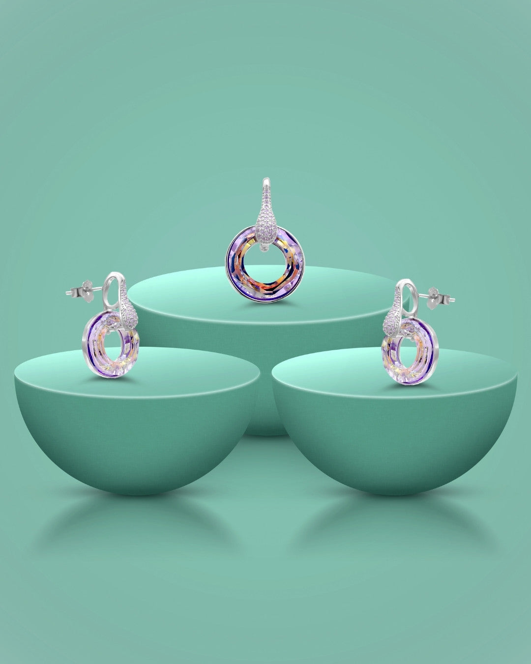 Silver Ethereal Glow Pendant Set