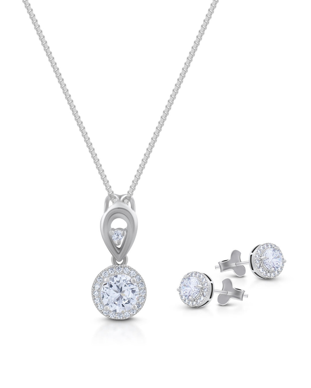 Silver Timeless Solitaire Chain Set