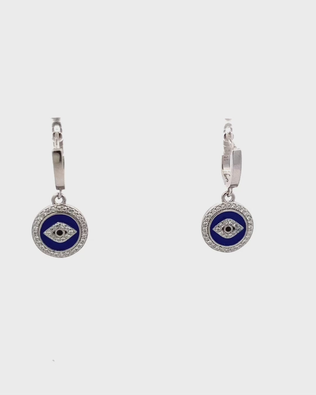 Silver Mystic Protection Evil Eye Drop Earrings
