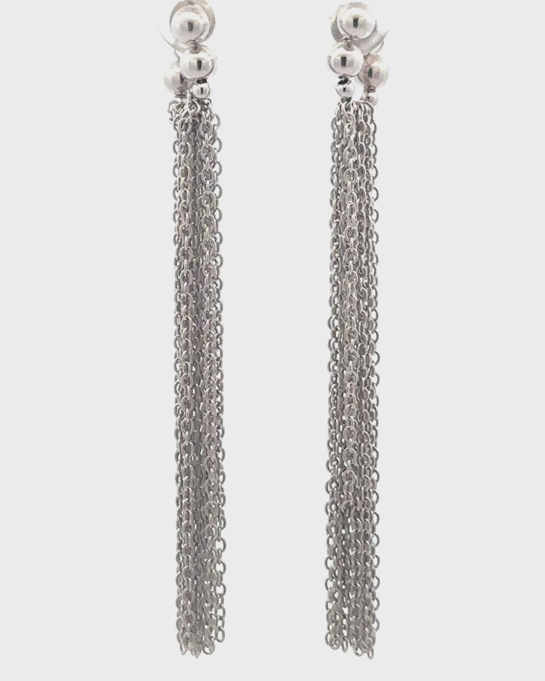 Silver Silver Cascade Tassel Earrings