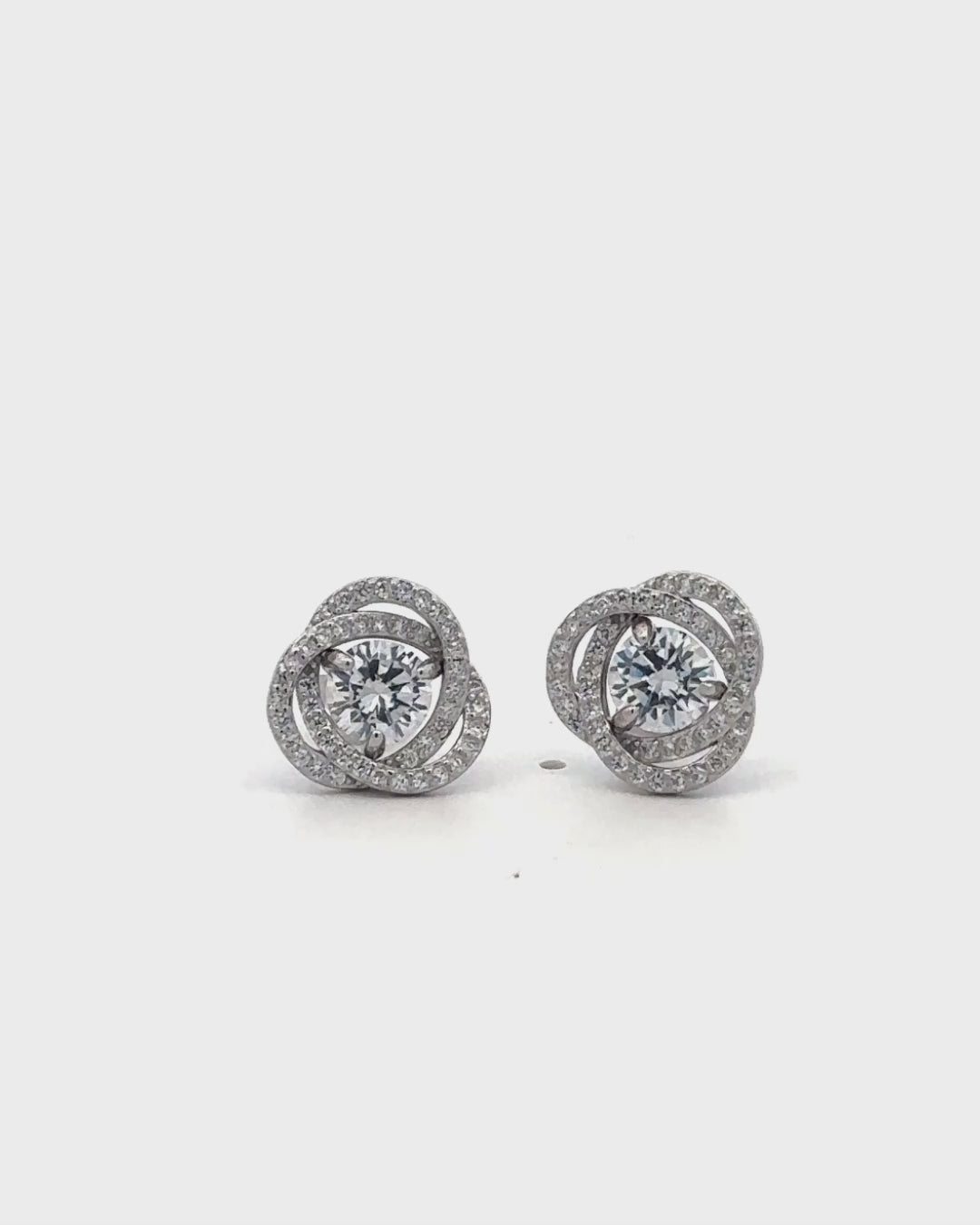 Silver Celestial Swirl Sparkle Earrings