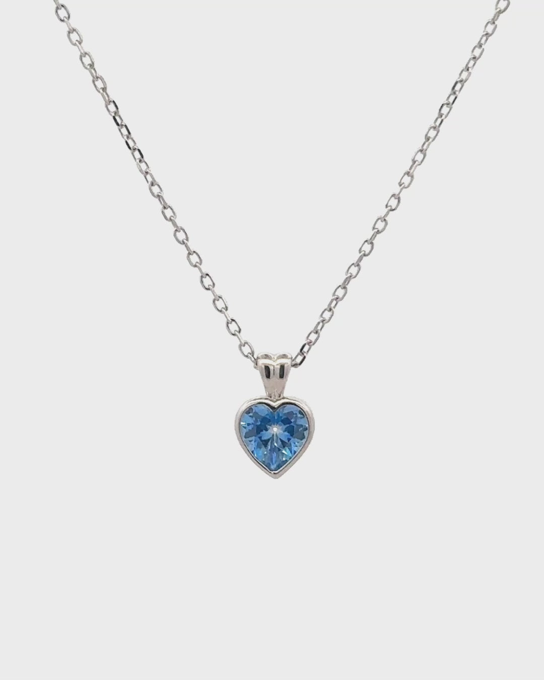 Silver Ocean Breeze Heart Pendant Necklace