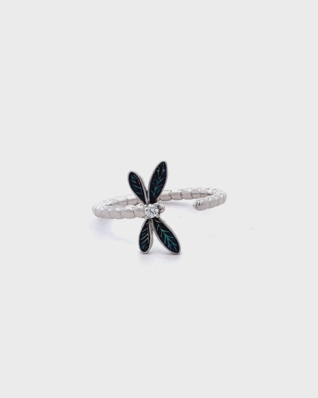 Silver Mystic Flight Dragonfly Ring