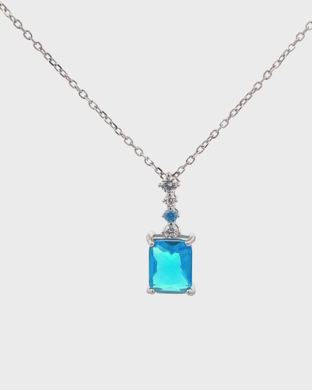 Silver Azure Radiance Pendant Necklace