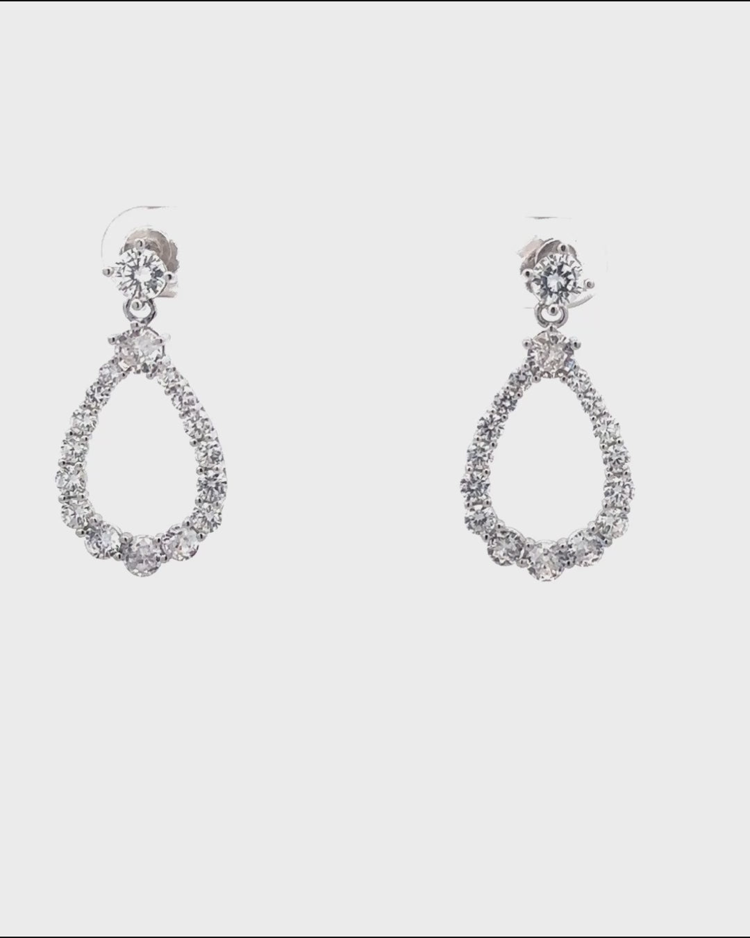 Silver Ethereal Teardrop Diamond Earrings