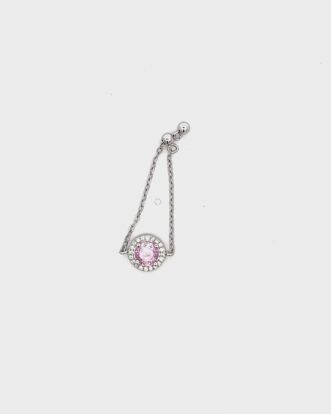 Silver Amethyst Glow Chain Ring