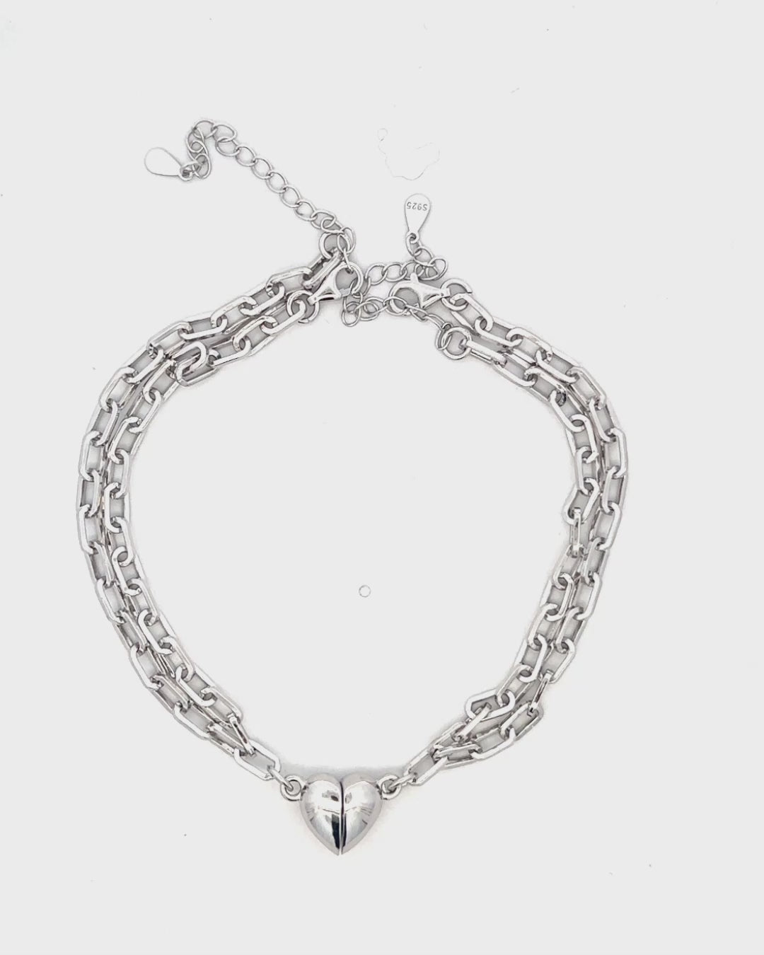 Silver Heart Chain Embrace Bracelet
