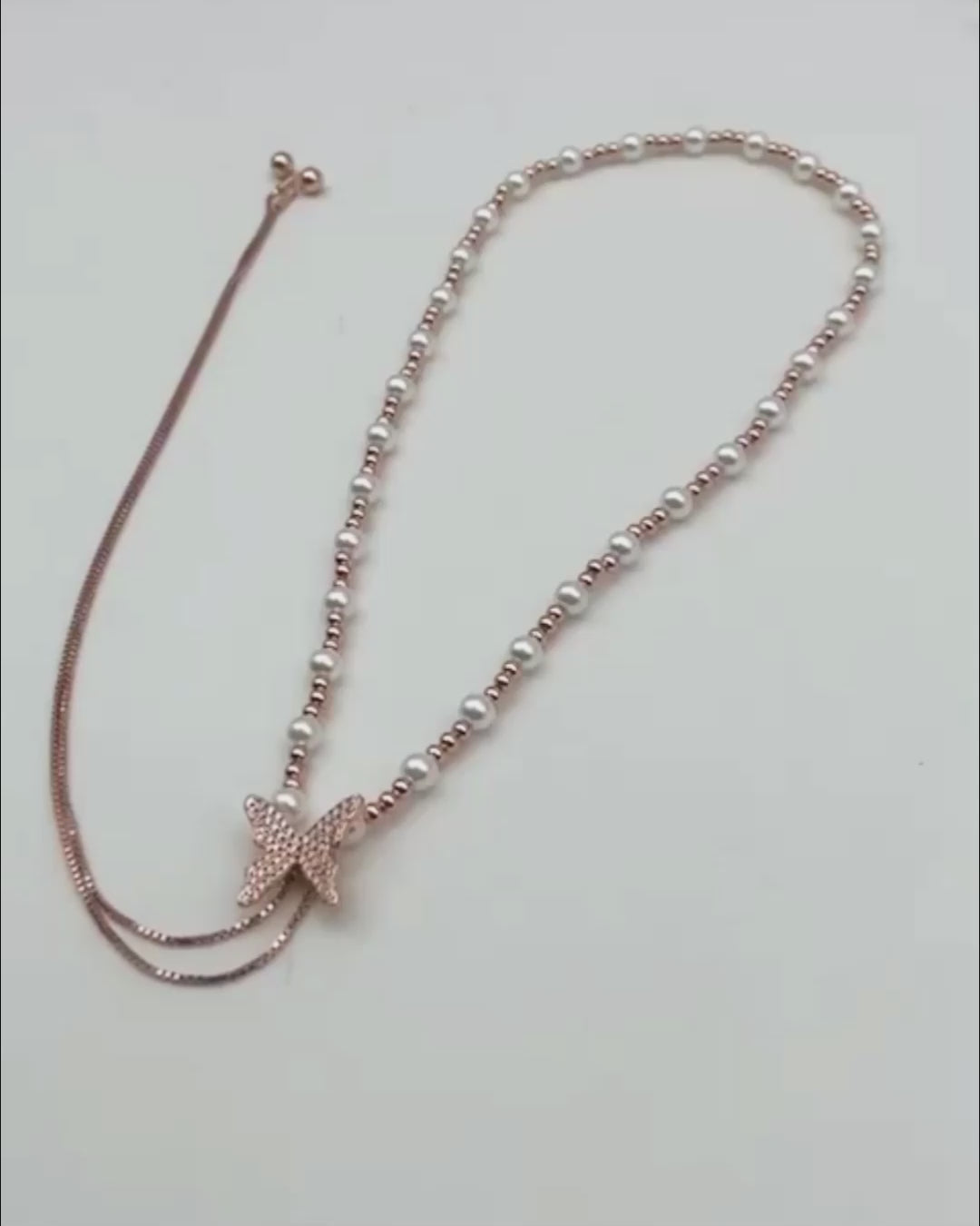 Silver Enchanted Symphony Pearl Bead Pendant Necklace