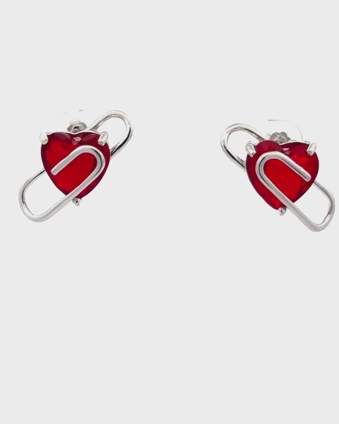Silver Eternal Love Heart Earrings