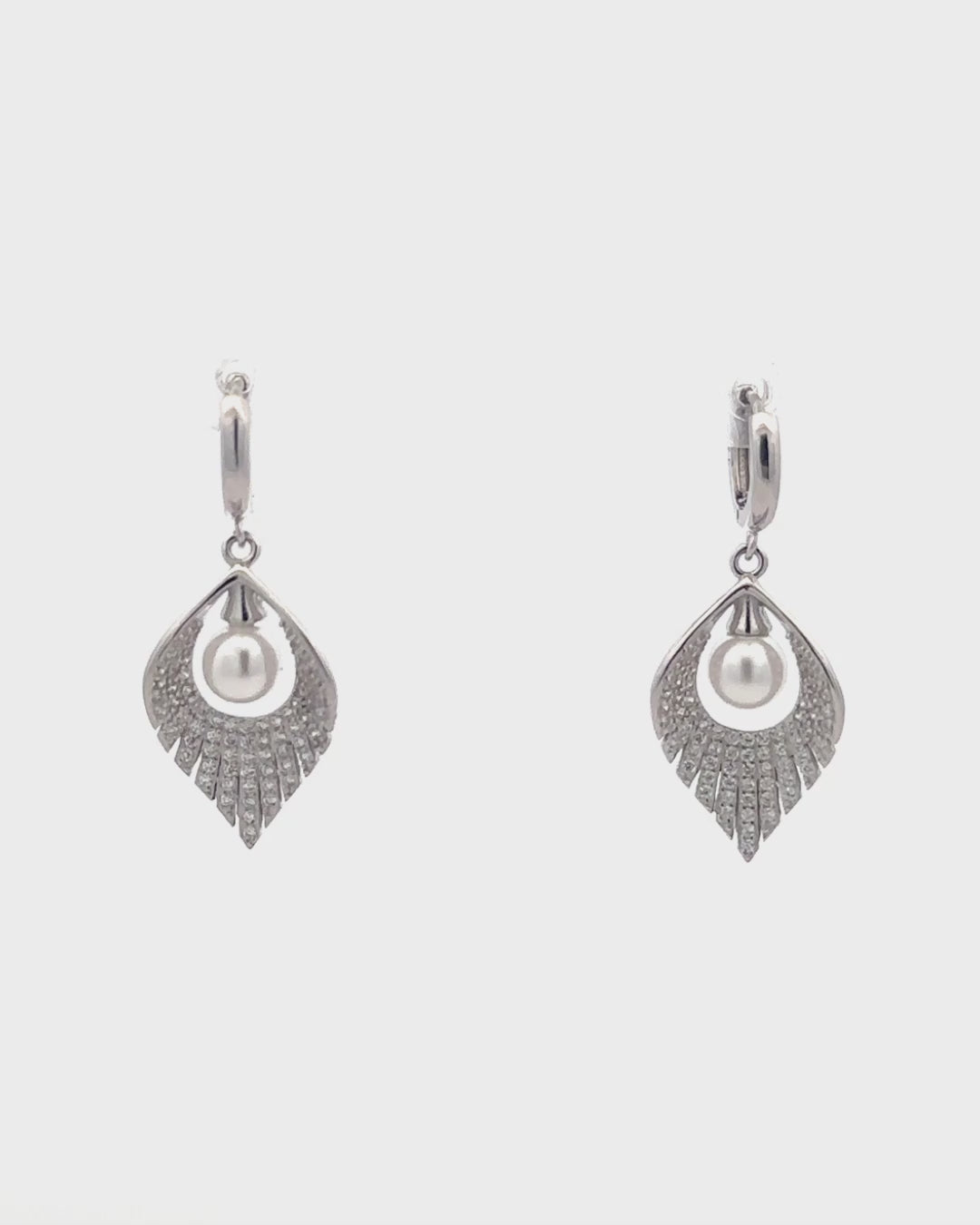 Silver Pearl Radiance Hoop Earrings