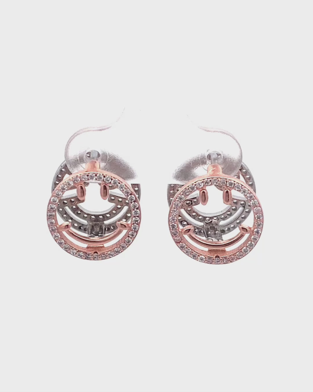 Silver Radiant Smiley Earrings