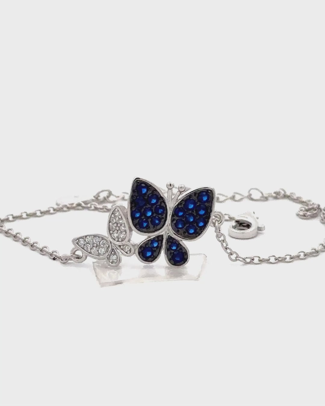 Silver Enchanted Sapphire Butterfly Bracelet