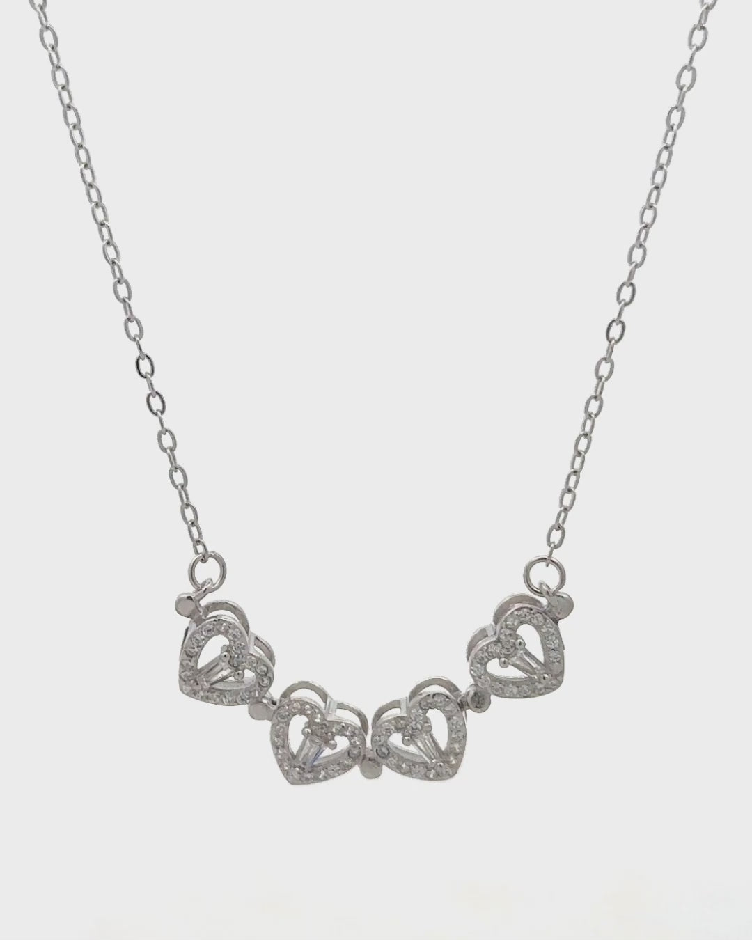 Silver Lucky Charm Clover Pendant Necklace