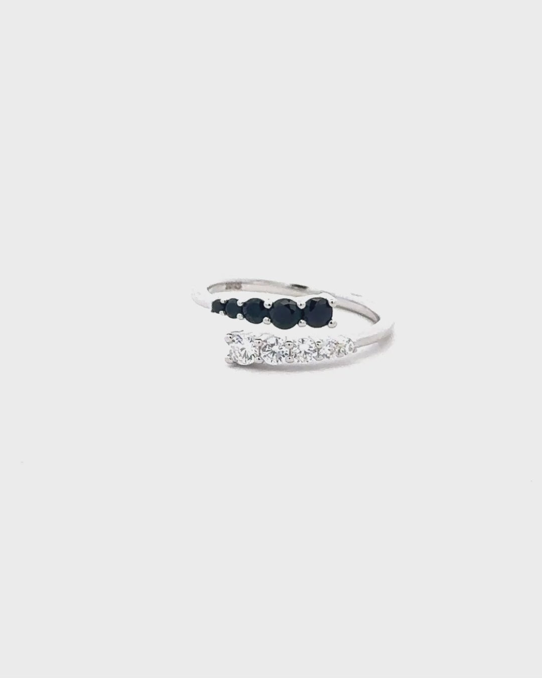 Silver Yin-Yang Harmony Dual Stone Ring