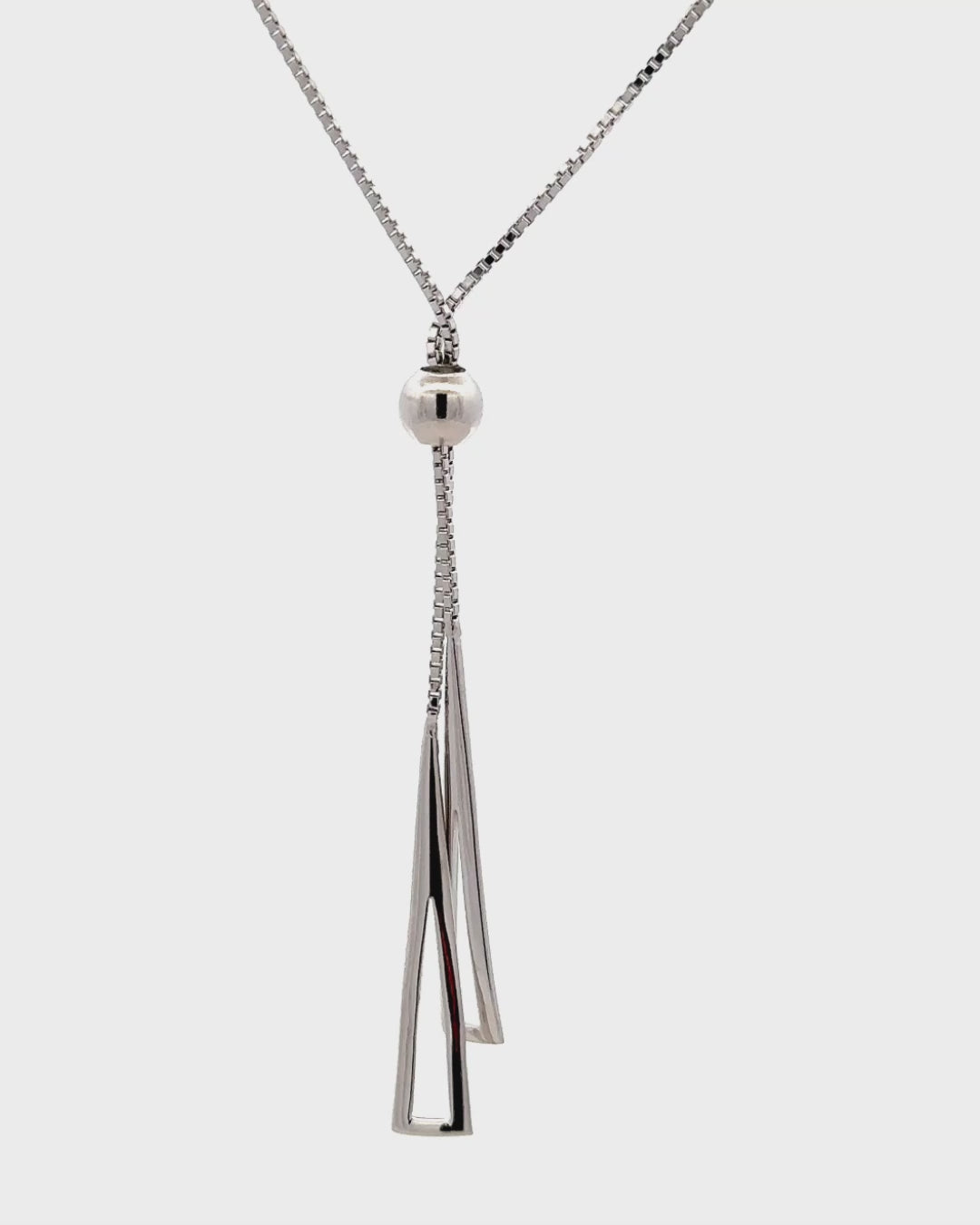 Silver Sleek Harmony Y Pendant Necklace