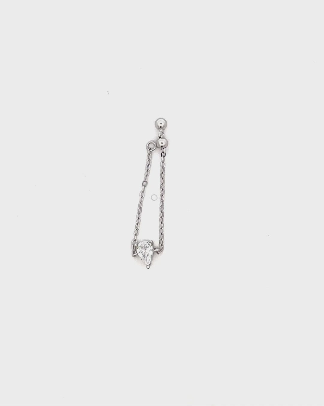 Silver Crystal Elegance Chain Ring