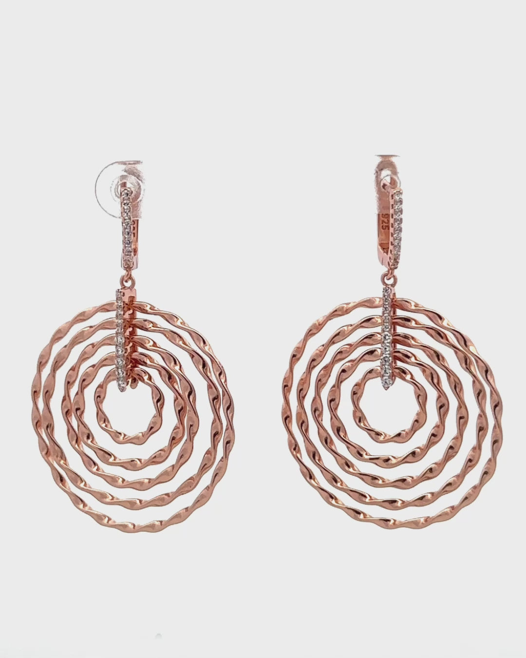 Silver Radiant Spiral Statement Earrings
