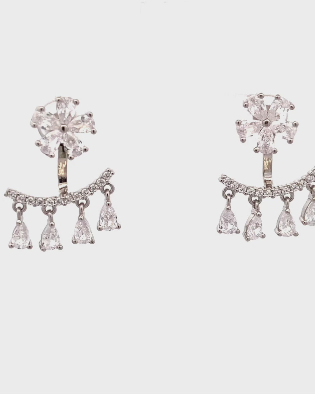 Silver Celestial Spark Cascade Earrings