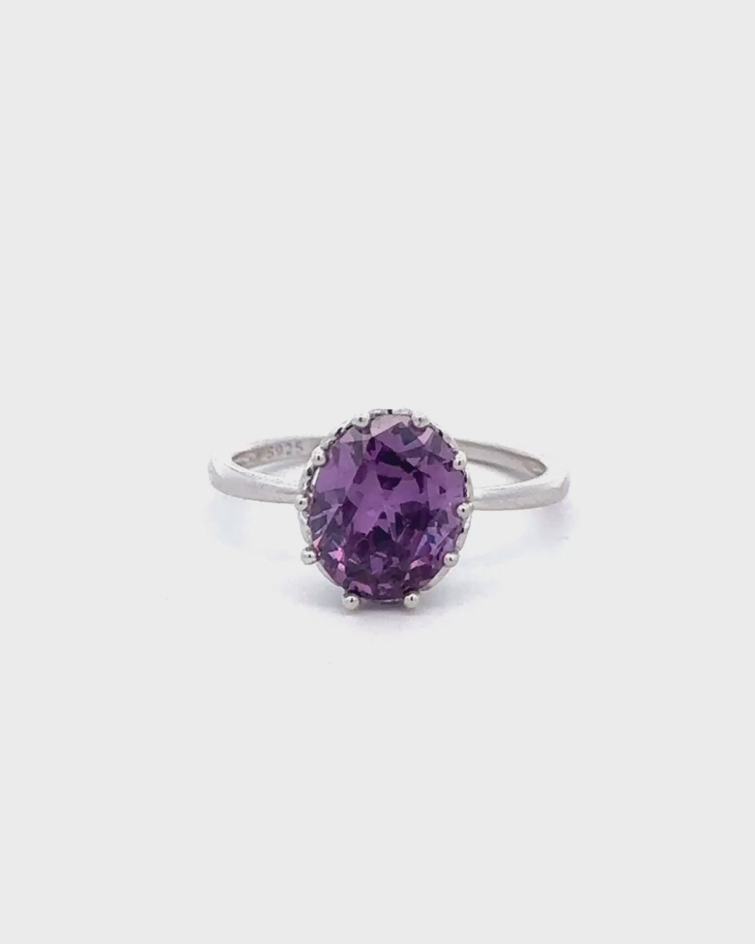 Silver Amethyst Royal Swirl Ring