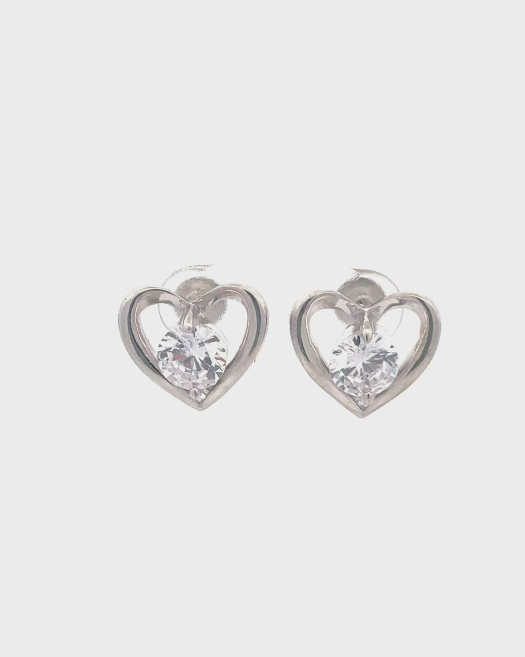 Silver Heartfelt Radiance Stud Earrings