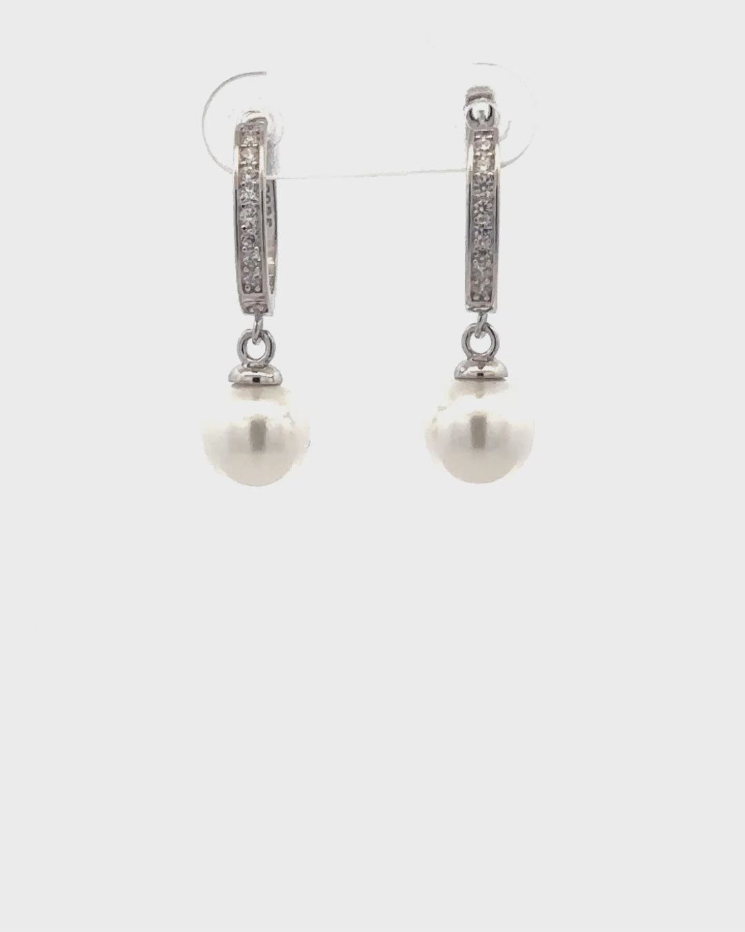 Silver Lustrous Pearl Drop Earrings