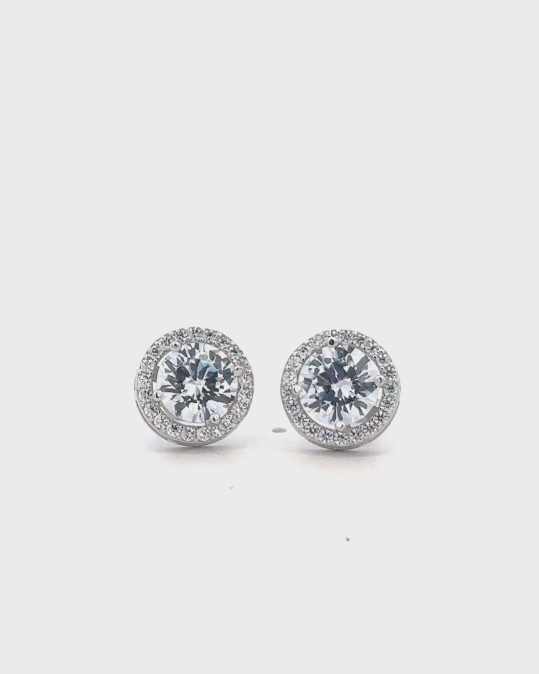 Silver Brilliant Halo Sparkle Earrings
