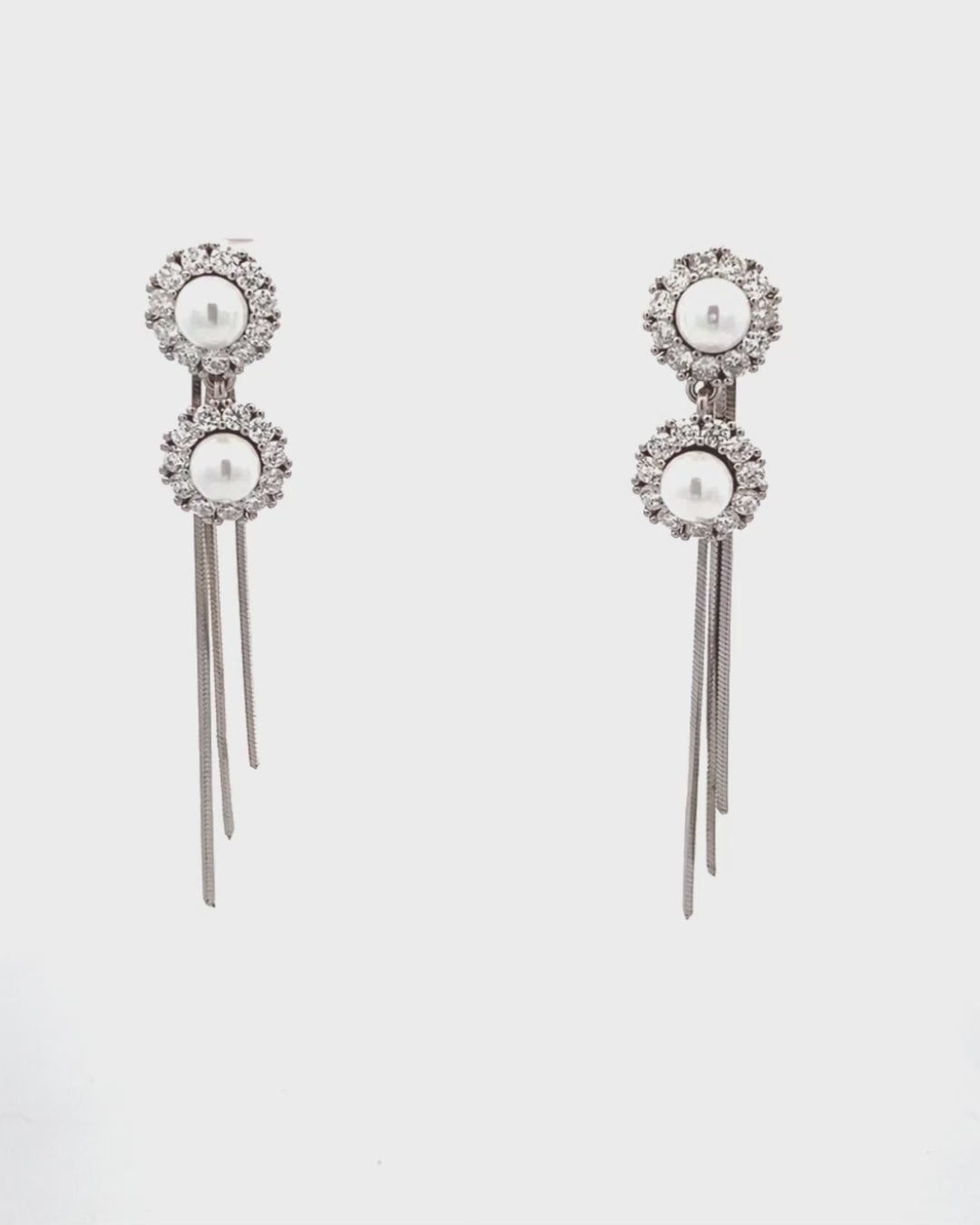 Silver Celestial Glow Pearl Earrings