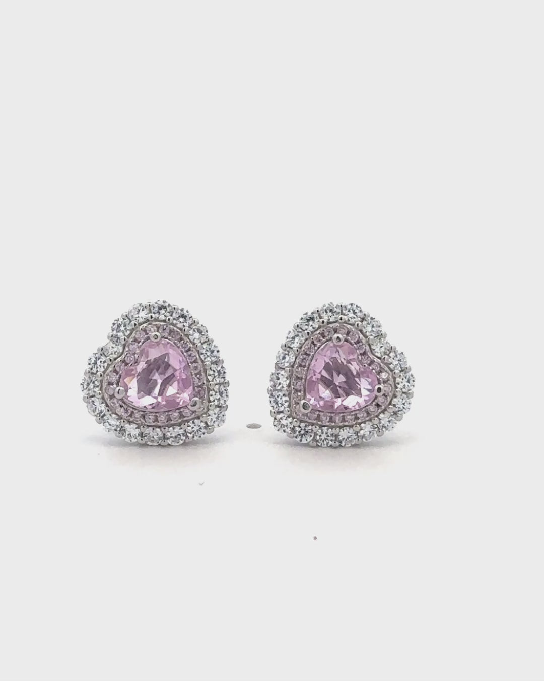 Silver Blush Heart Glimmer Earrings