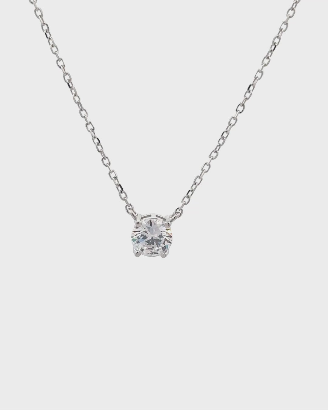 Silver Eternal Glow Solitaire Pendant Necklace