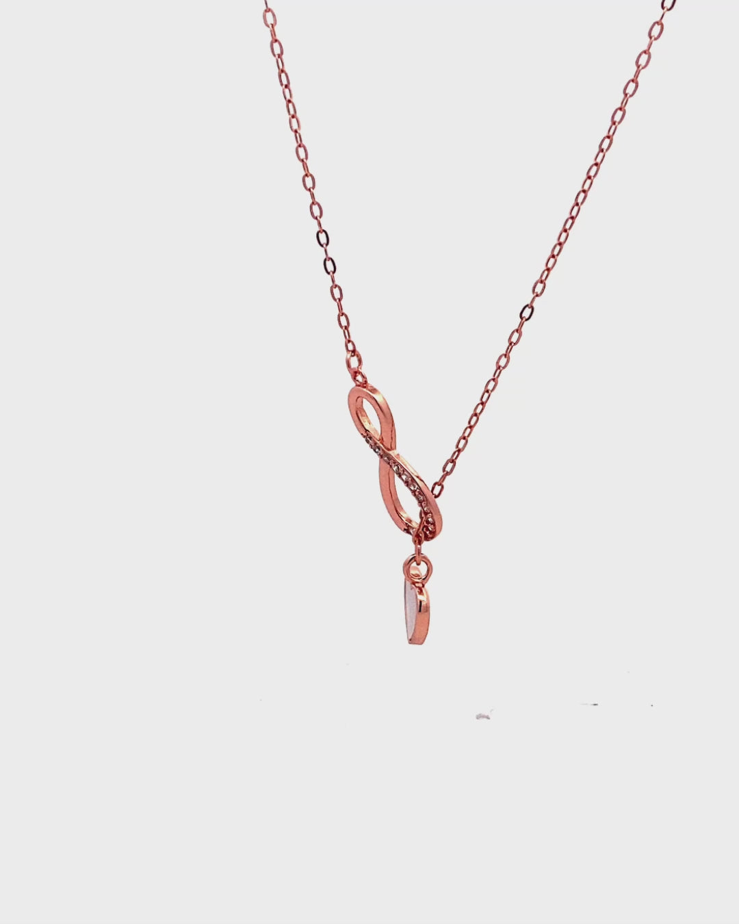 Silver Infinity Heart Romance Pendant Necklace