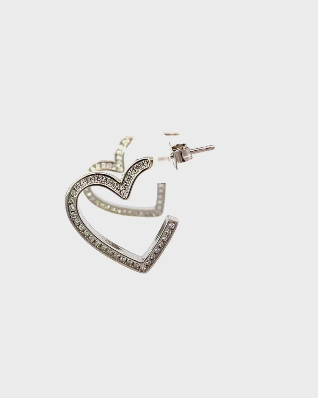 Silver Heart Spark Earrings