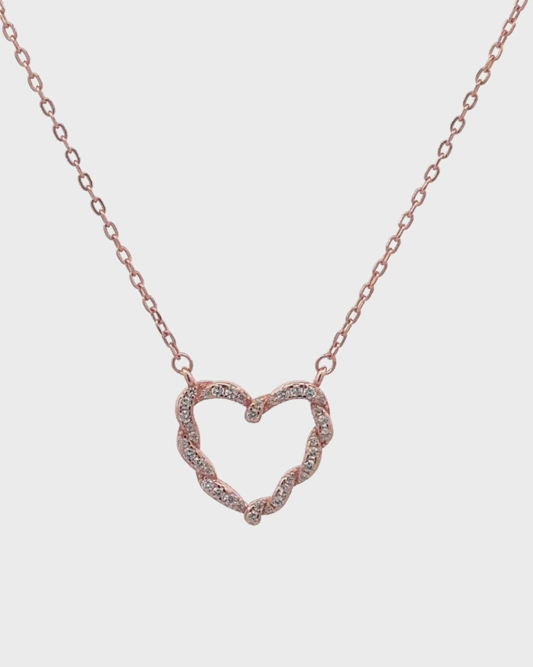 Silver Whimsical Love Heart Pendant Necklace