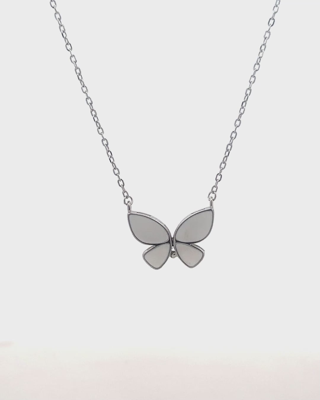 Silver Flutter Grace Butterfly Pendant Necklace