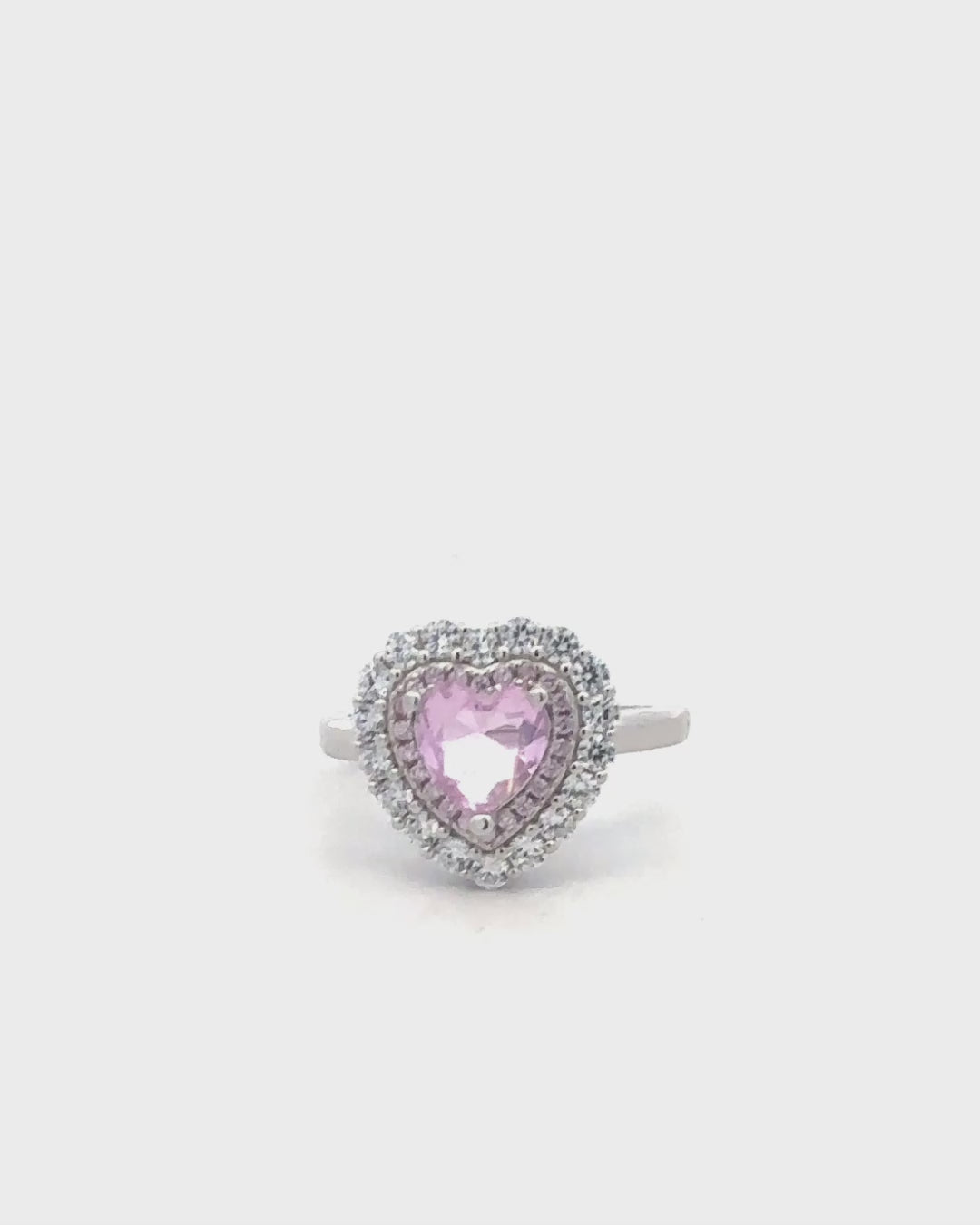 Silver Blush Romance Heart Ring