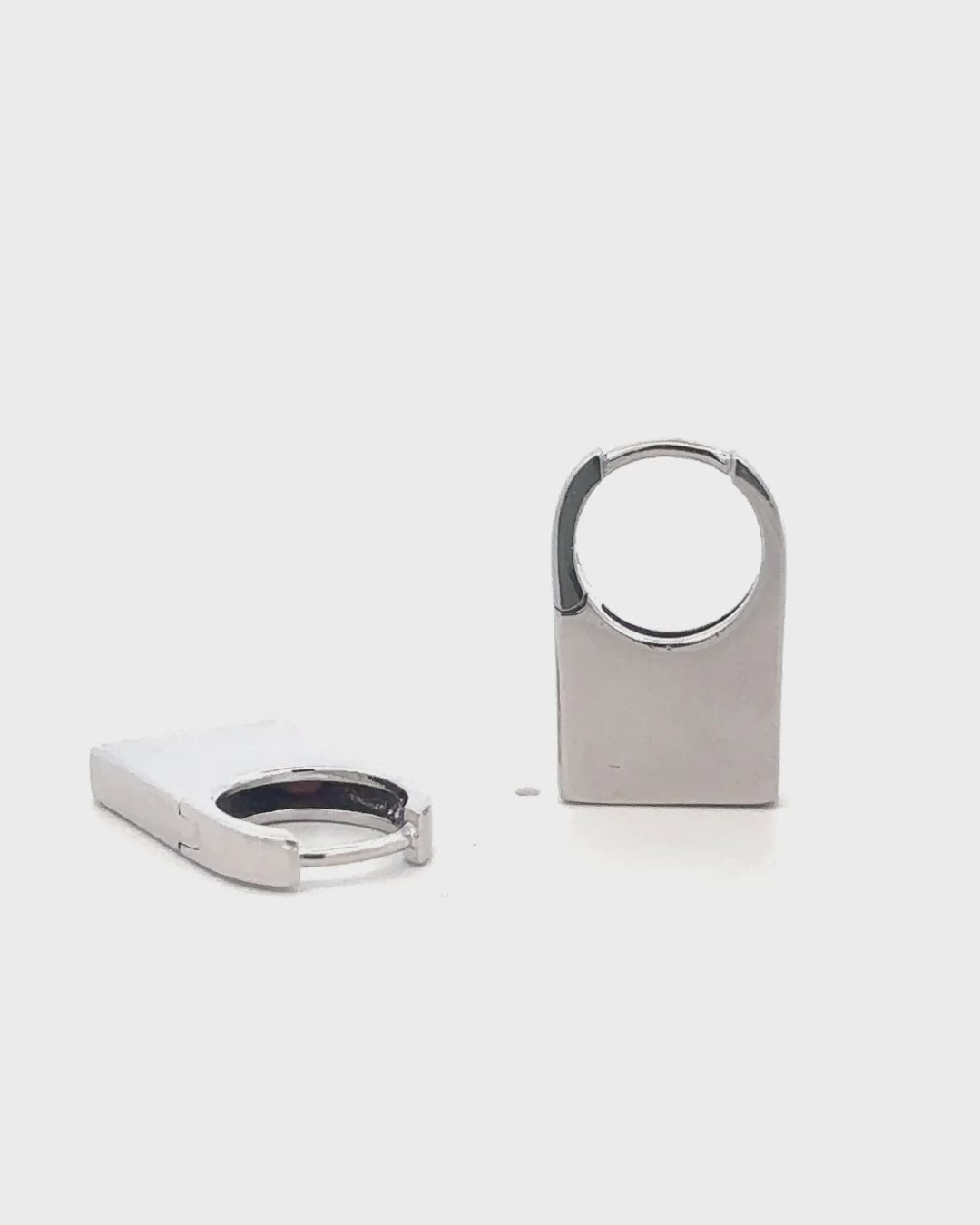 Silver Modern Chic Square Hoop Earrings