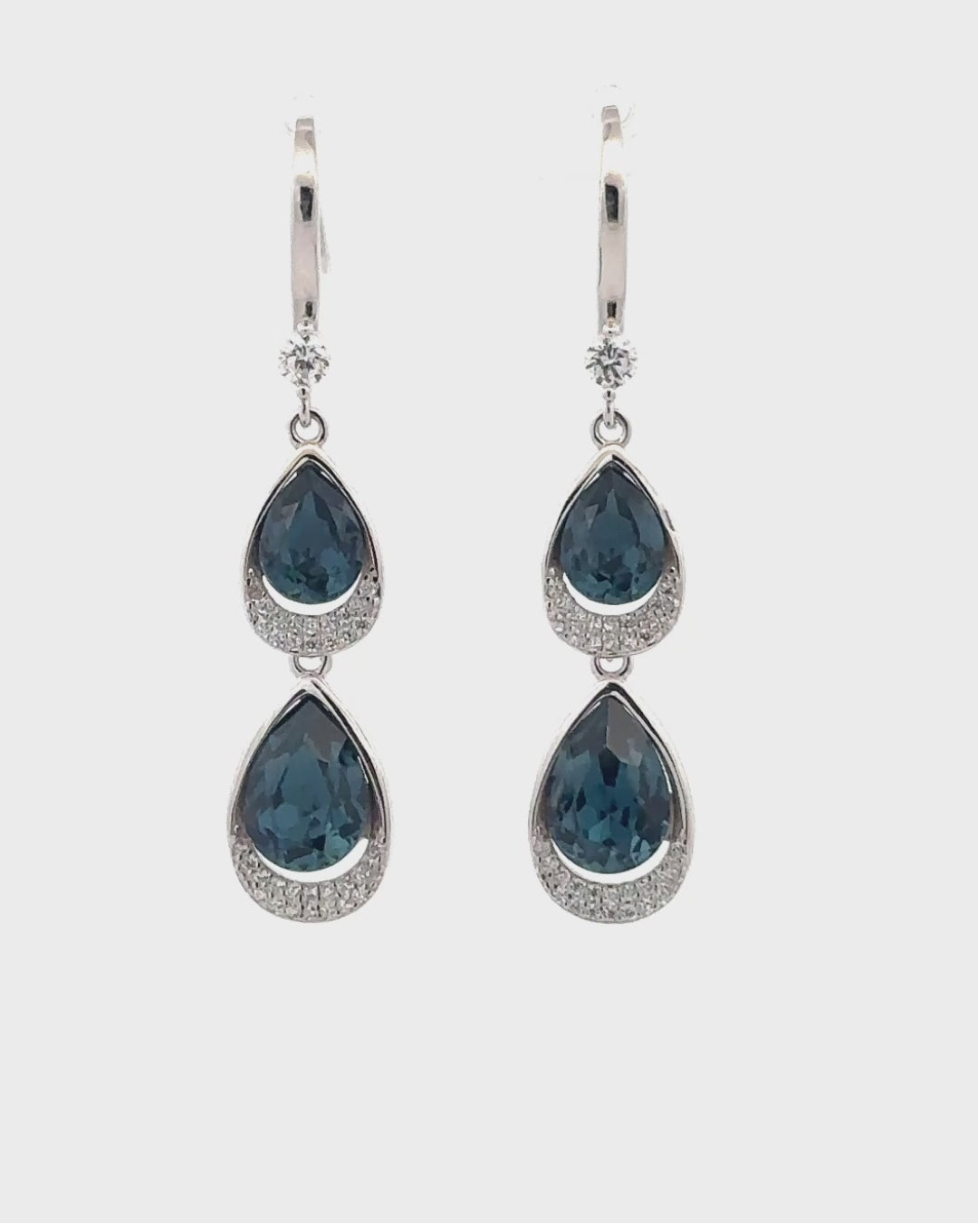 Silver Midnight Teardrop Dangle Earrings