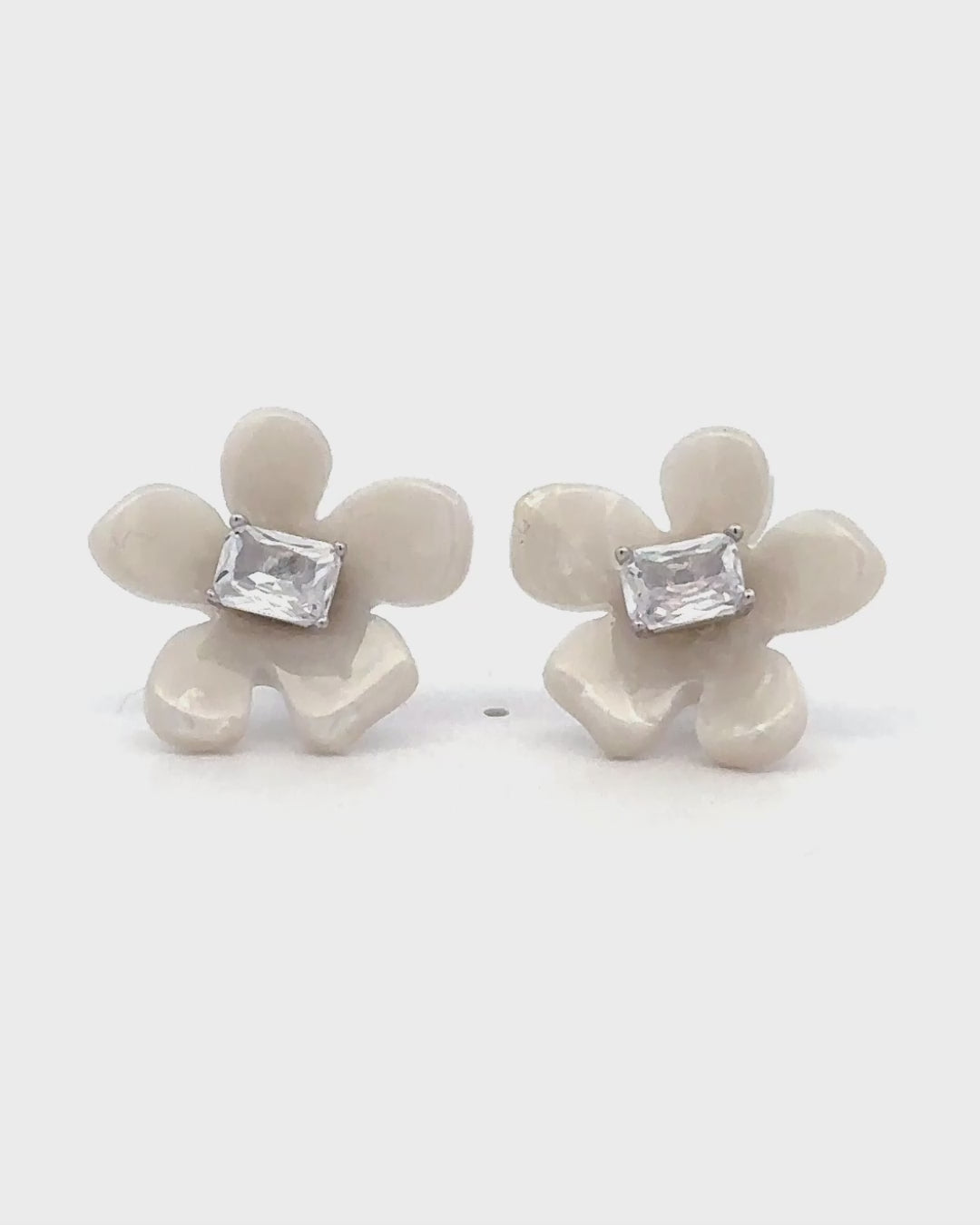 Silver Pearl Blossom Elegance Earrings