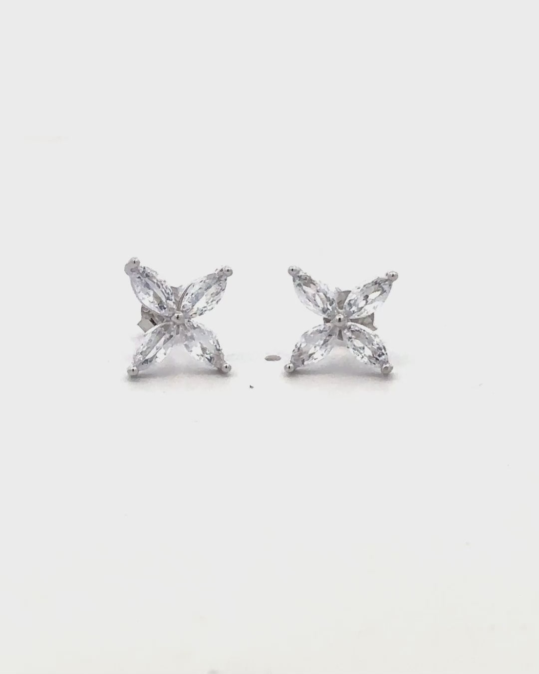 Silver Crystal Bloom Elegance Earrings