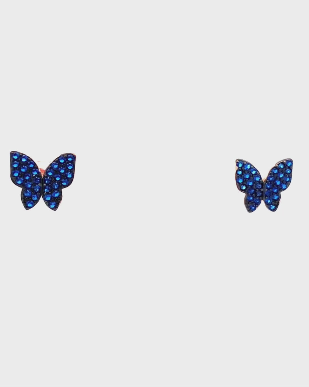 Silver Sapphire Dream Butterfly Stud Earrings