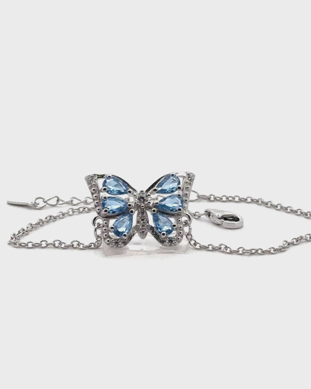 Silver Celestial Blue Wings Bracelet