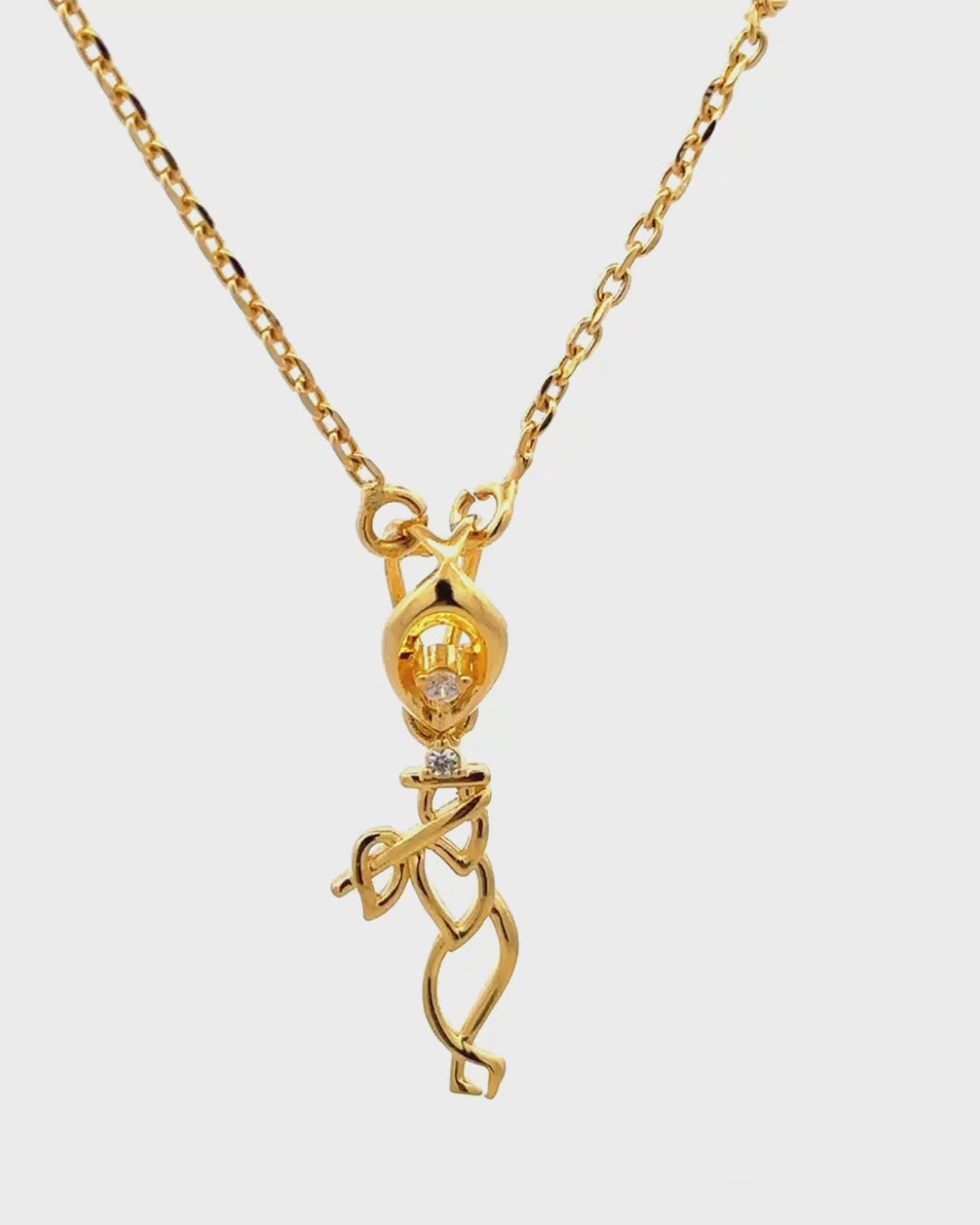 Silver Melodic Grace Pendant Necklace (Golden)
