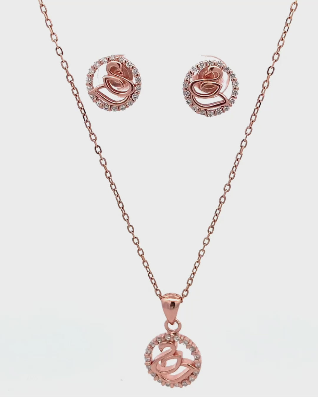 Silver Graceful Swan Pendant Set